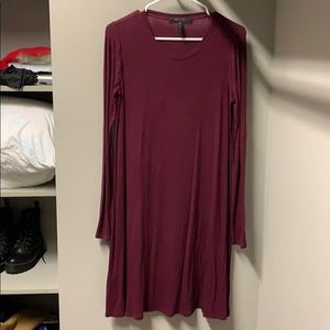 BCBG maroon long sleeve dress